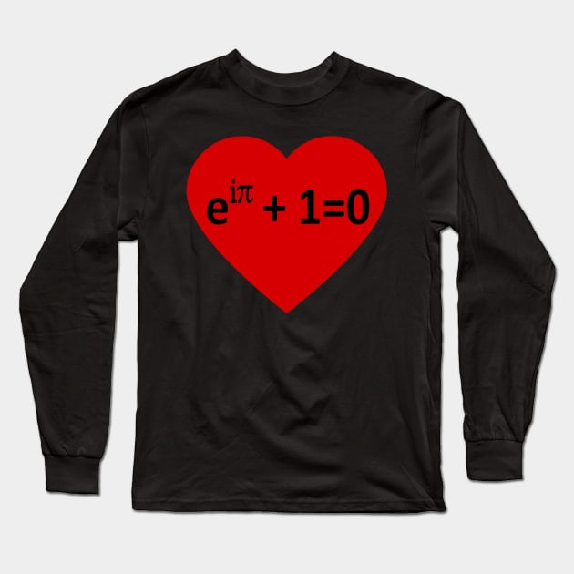 Eulers Identity In a Heart - Funny Math Science Long Sleeve T-Shirt by JaroszkowskaAnnass